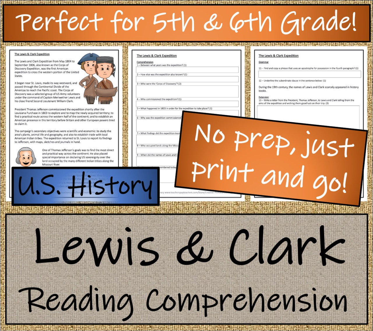 Lewis & Clark Expedition Close Reading Activity | 5th Grade & 6th Grade