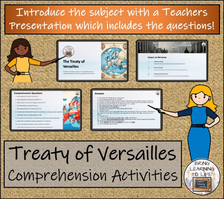 Treaty of Versailles Close Reading Comprehension Activities | 5th & 6th ...