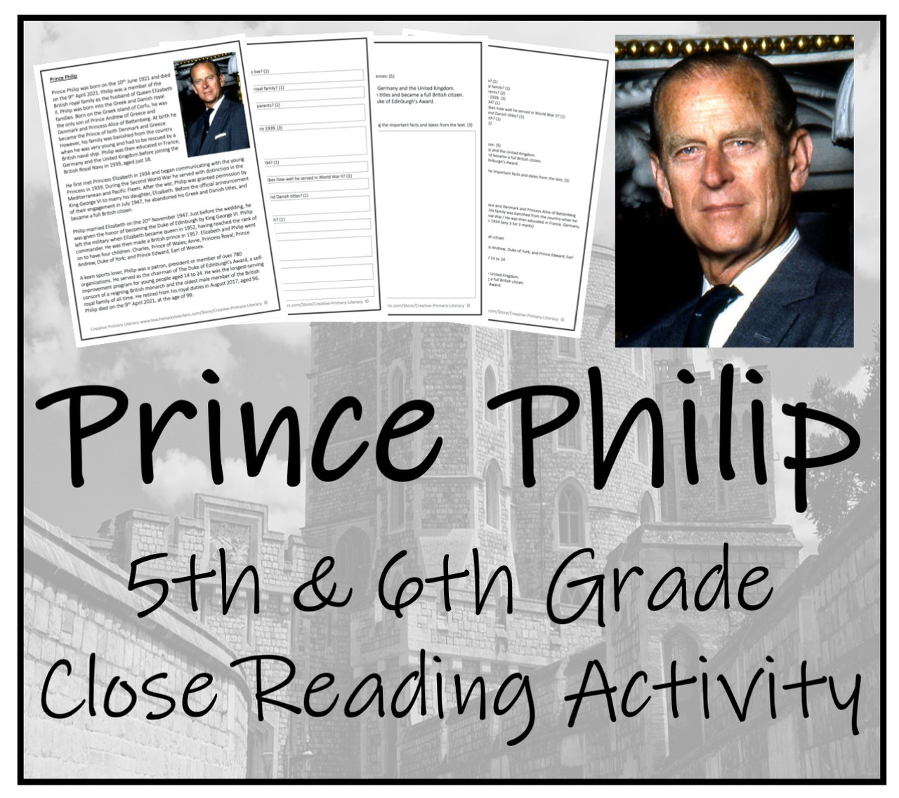 Prince Philip Close Reading Activity | 5th Grade & 6th Grade