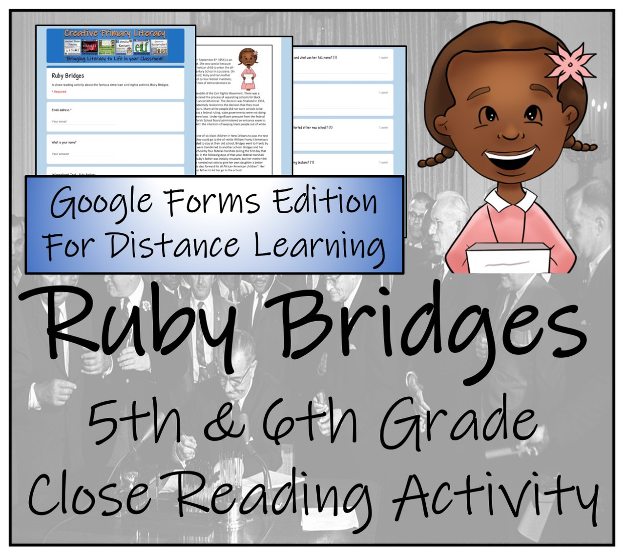Ruby Bridges Close Reading Activity Digital & Print | 5th Grade & 6th Grade