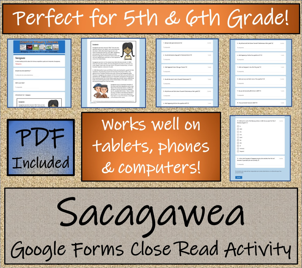 Sacagawea Close Reading Activity Digital & Print | 5th Grade & 6th Grade