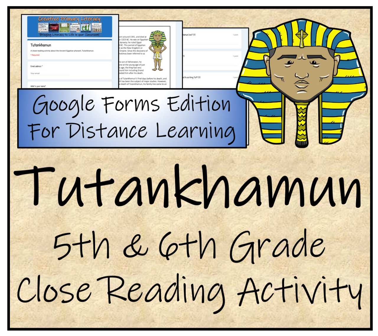 Tutankhamun Close Reading Activity Digital & Print | 5th Grade & 6th Grade