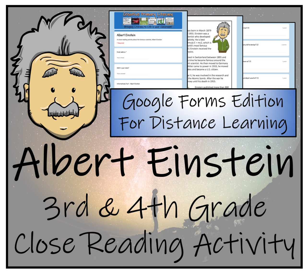 Albert Einstein Close Reading Activity Digital & Print | 3rd Grade ...