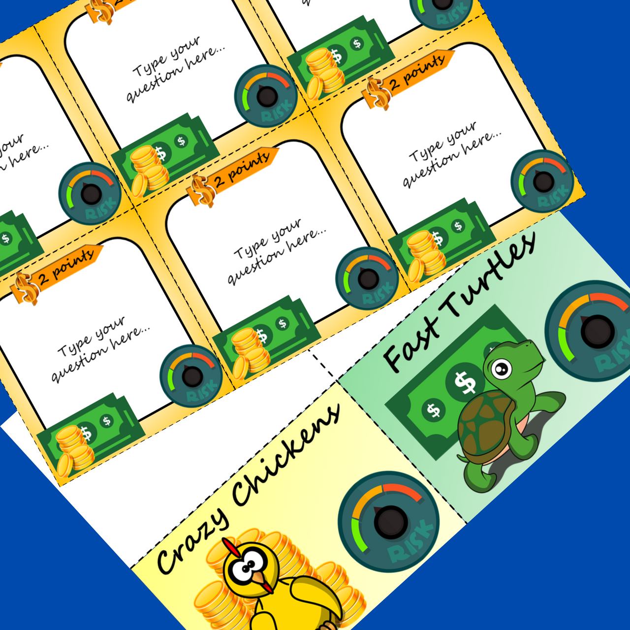 Blank Review Game Template THE RISK – EDITABLE & PRINTABLE Task Cards ...