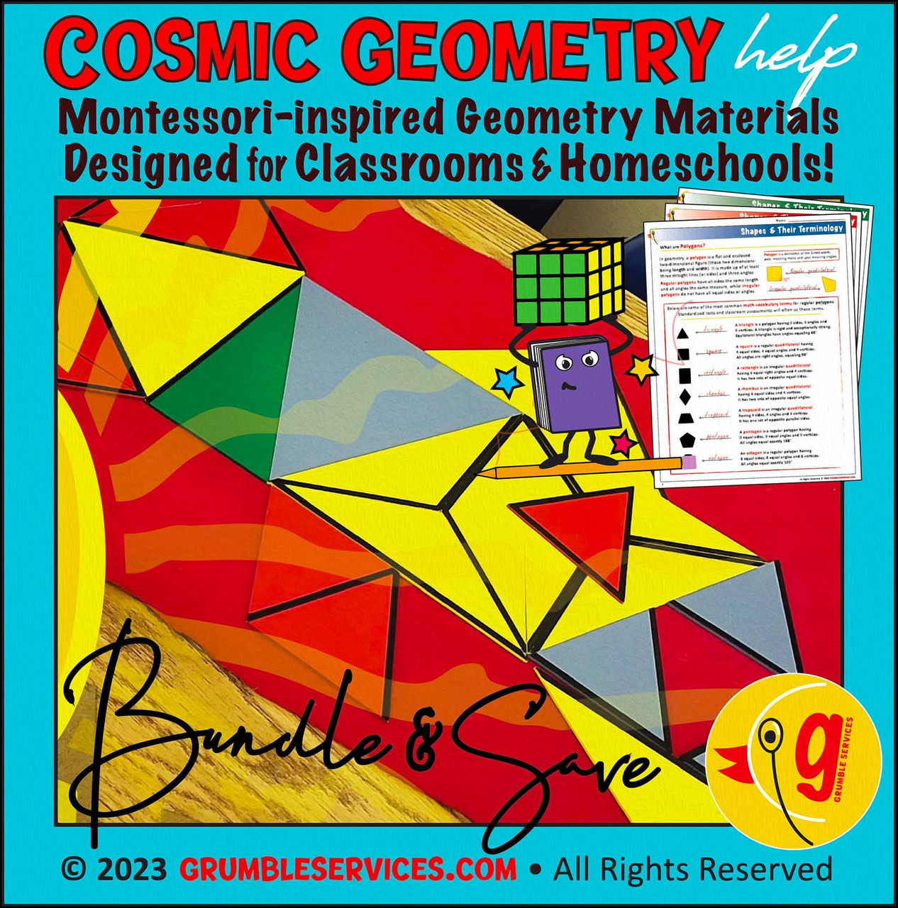 Geometry Activity BUNDLE: Elementary Montessori Geometry help for