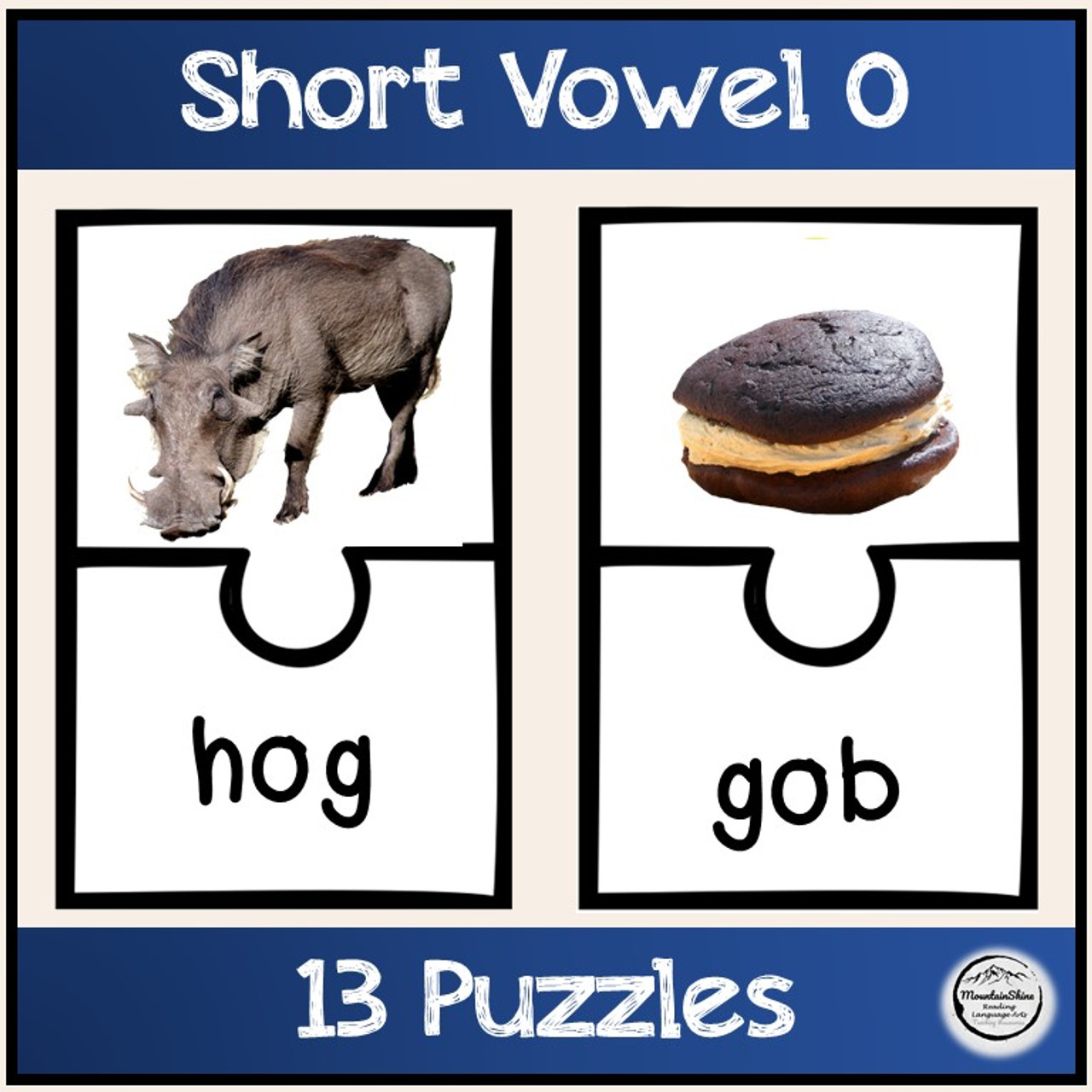 Short Vowel O Bundle Make-A-Word, Puzzles, Worksheets & Flashcards