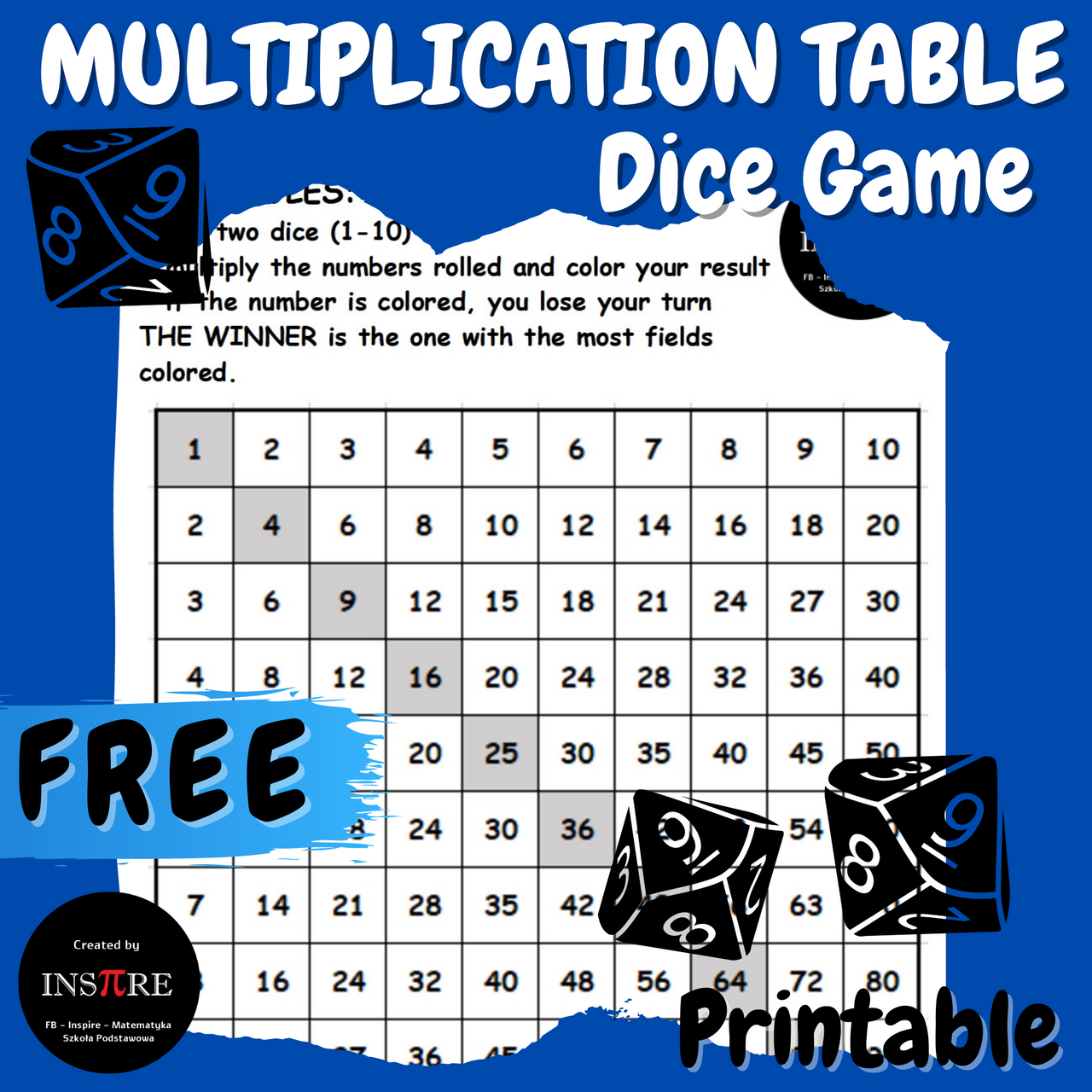 math dice games for multiplication