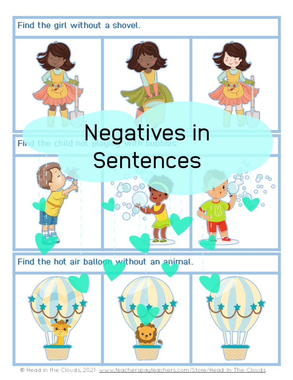 Negatives in Sentences - Spring Set