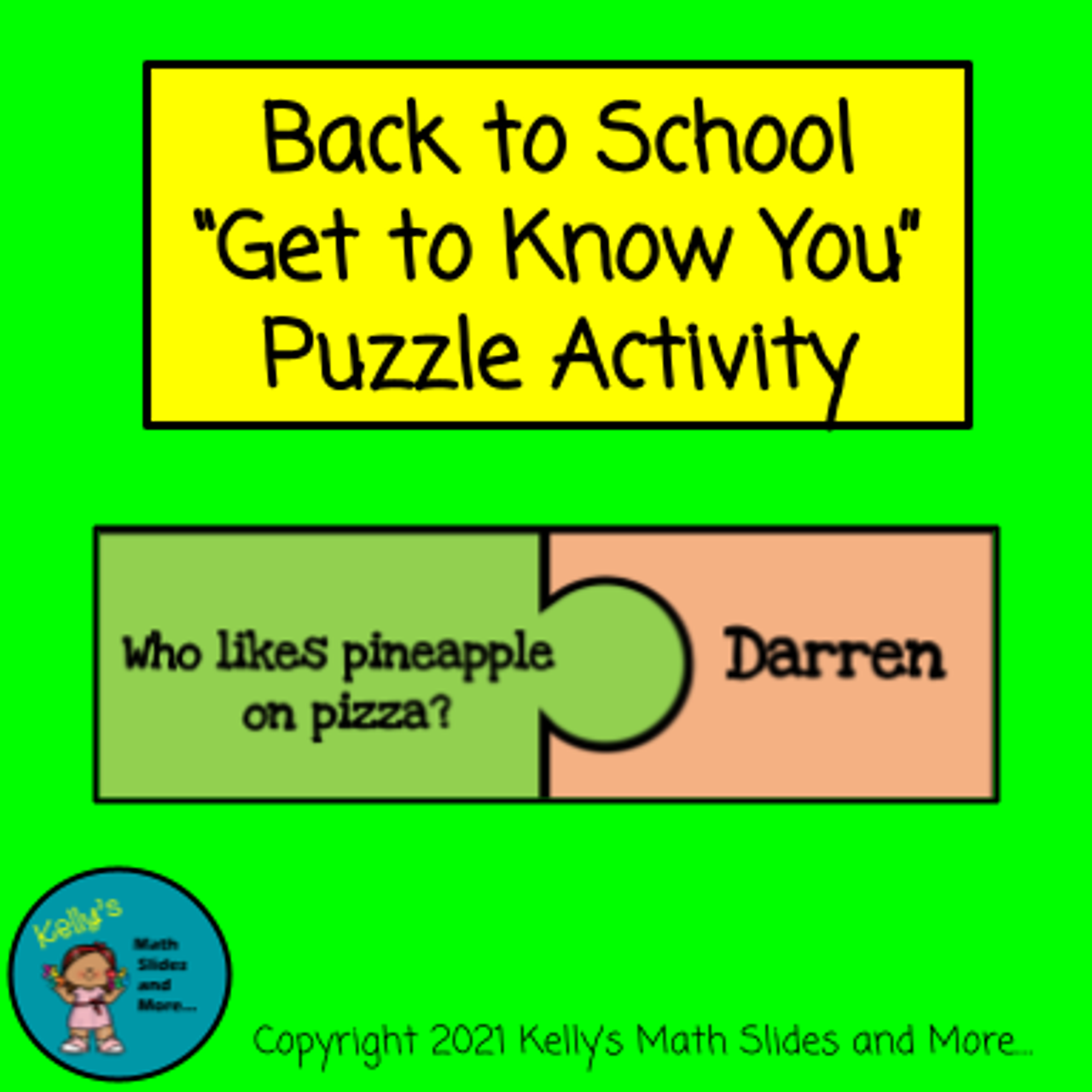 Back to School "Get to Know You" Activity/Puzzle 