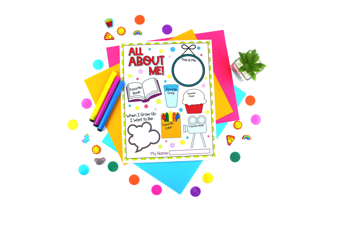 "All About Me" Printable - Amped Up Learning