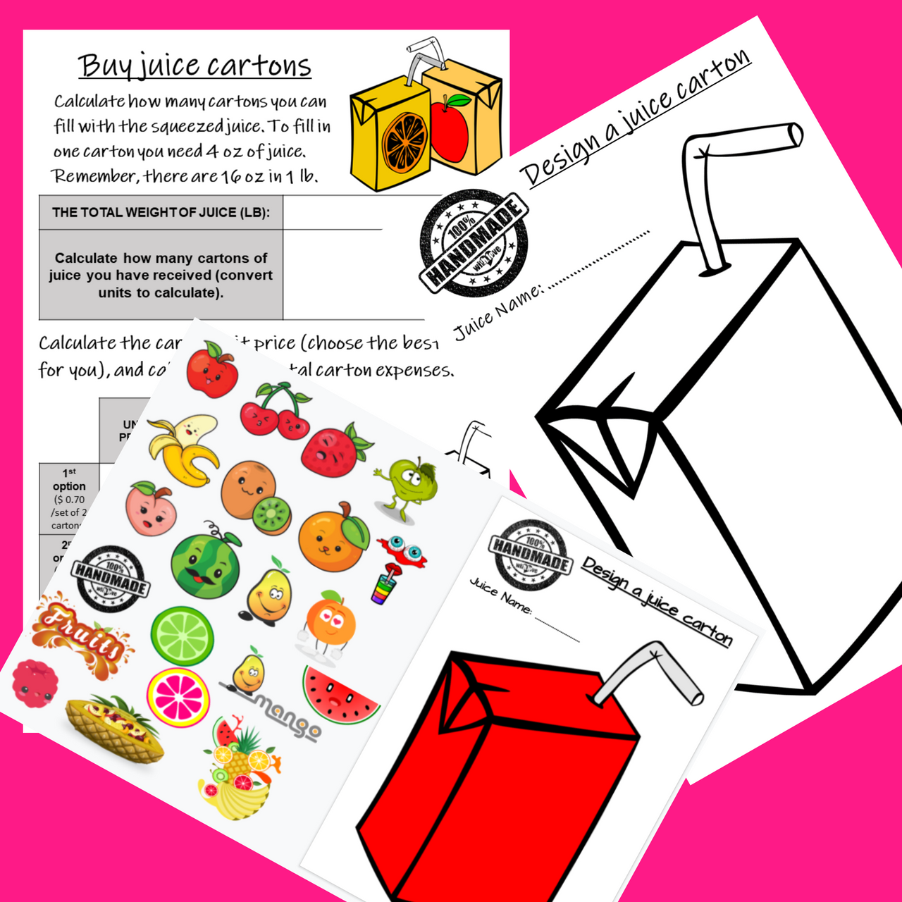 CREATE FRUIT JUICE PBL Math Enrichment Unit Rates Percent Project Based Learning