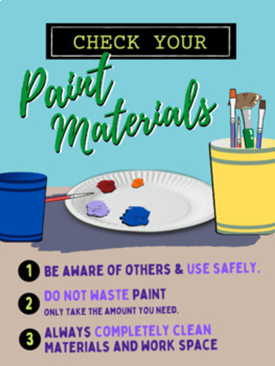 POSTERS: Material Safety Use & Clean Up Reminders (Bundle)
