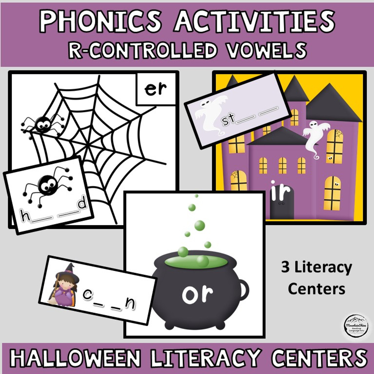 R-Controlled Vowels  Literacy Centers Halloween Theme