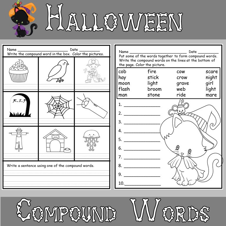 Halloween Worksheets, Print and Go