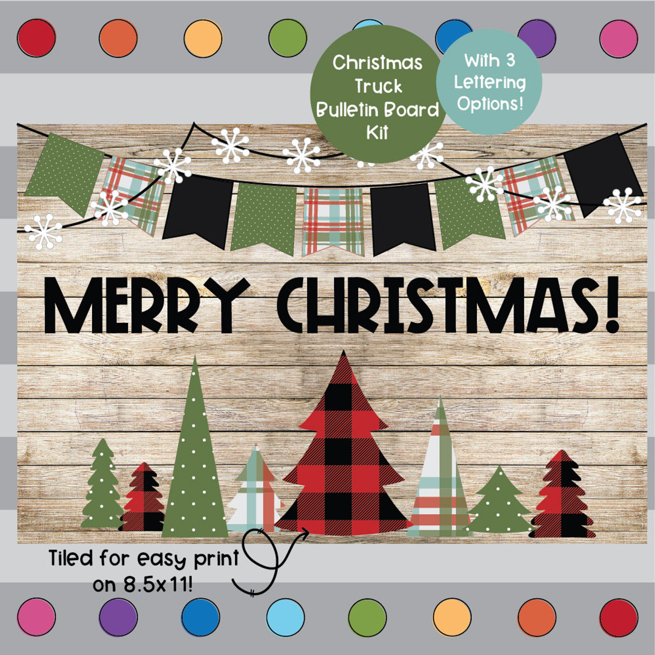 Christmas Tree - Christmas - Winter - December Bulletin Board Kit