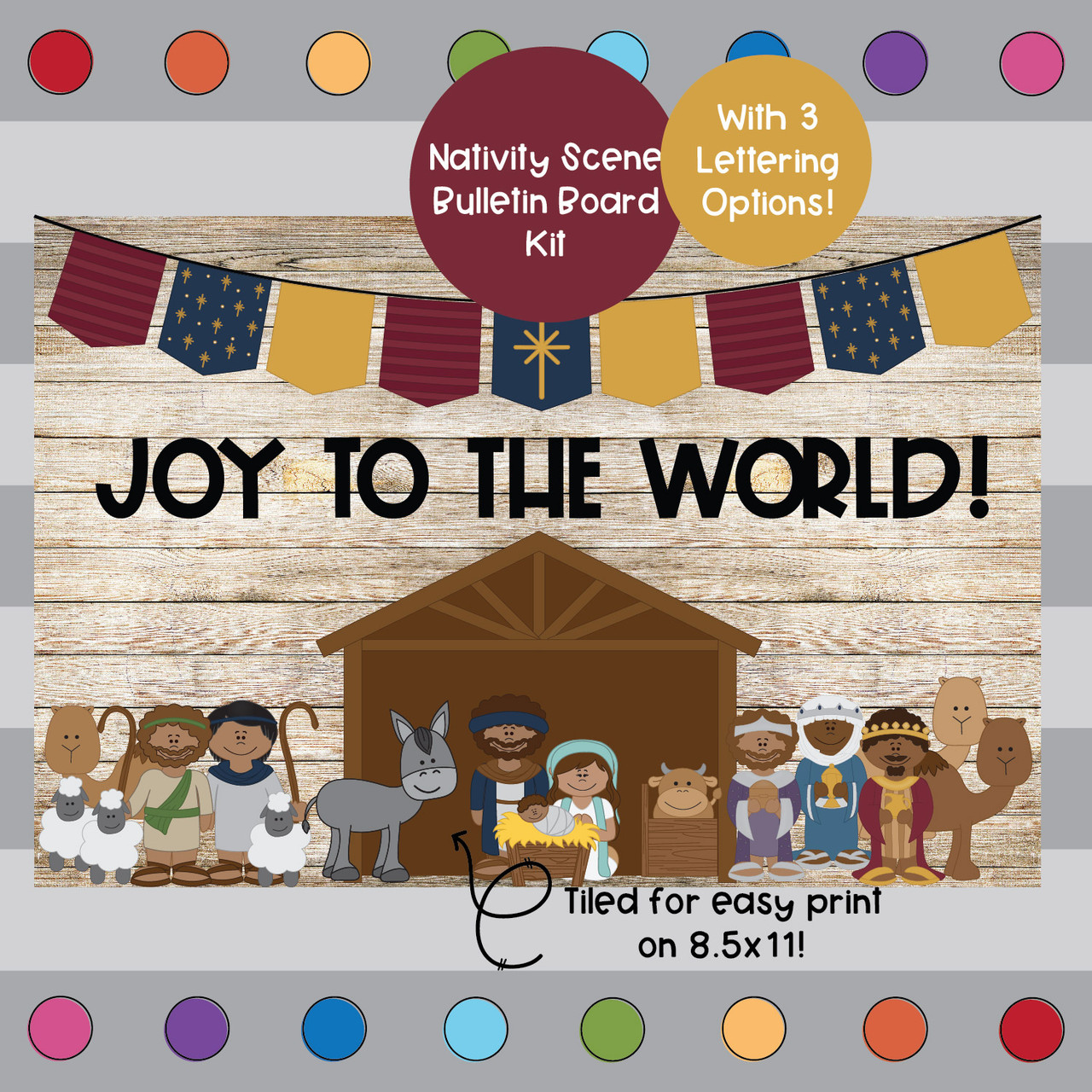 Nativity - Christmas - Winter - December Bulletin Board Kit