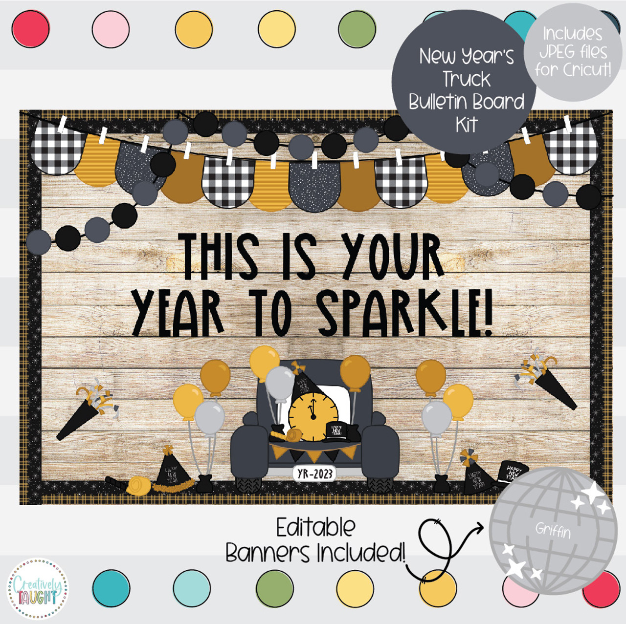 New Year's Truck - January Bulletin Board Kit