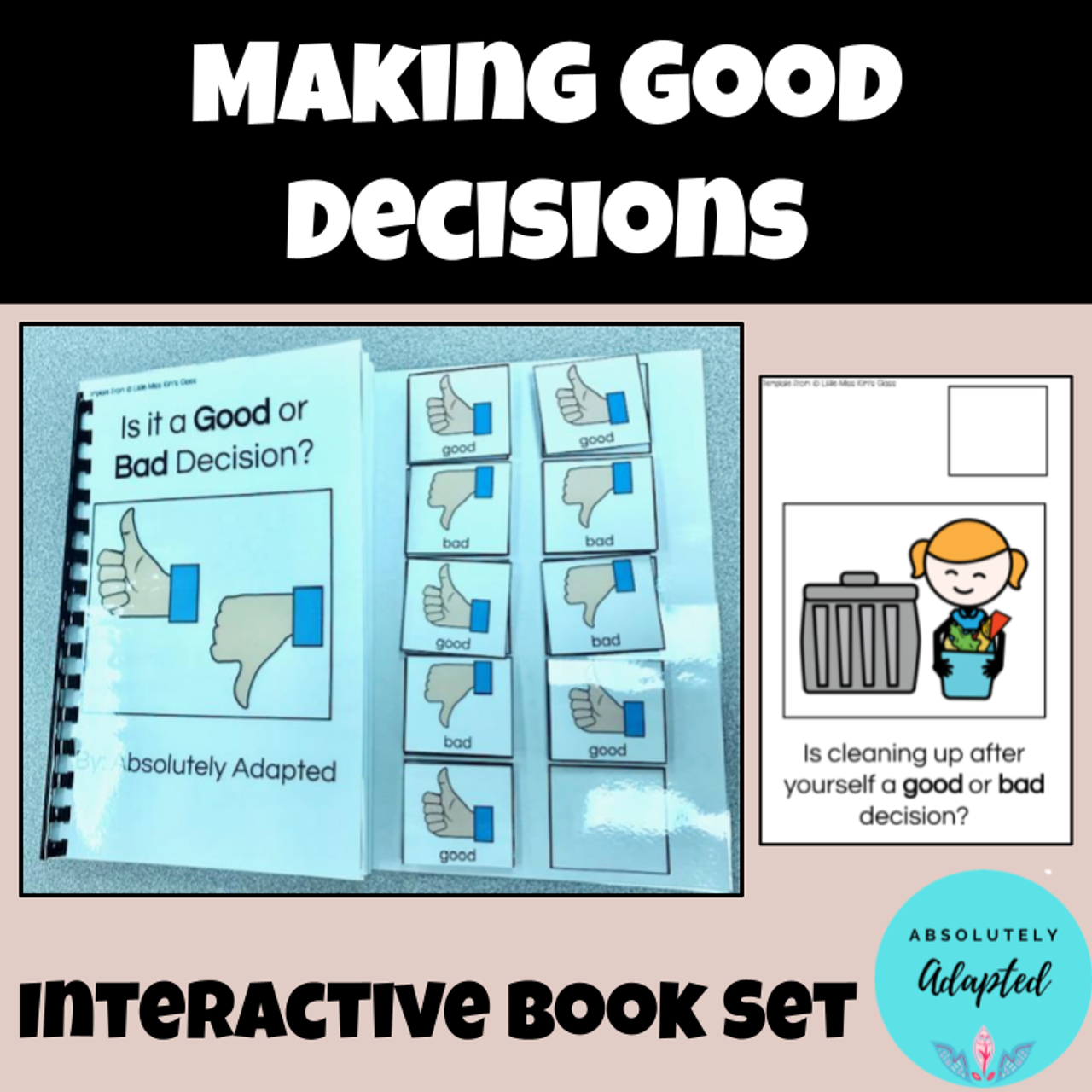 Making Good Decisions Interactive Book to Teach School Rules