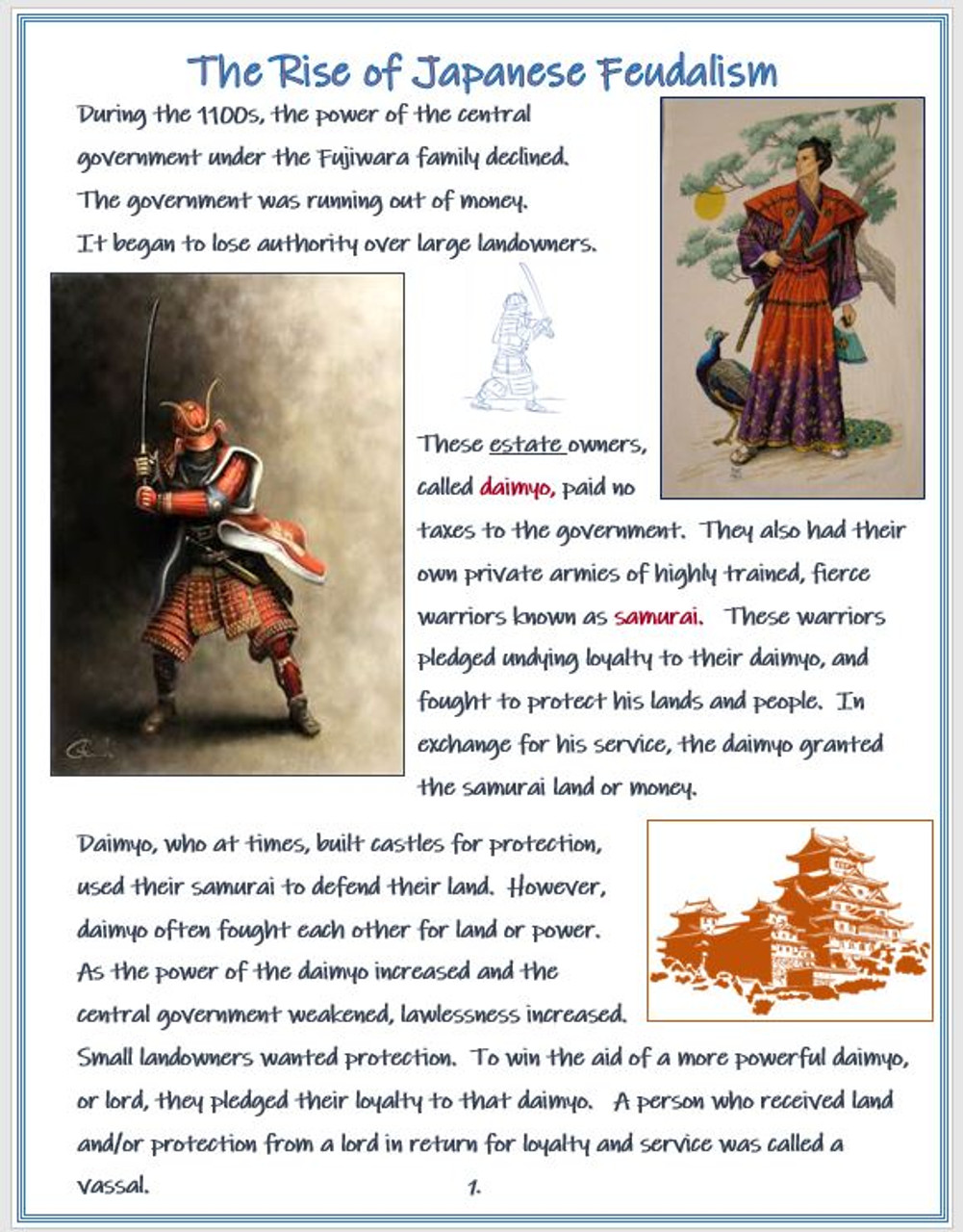 The Rise of Japanese Feudalism + Assessments - Amped Up Learning