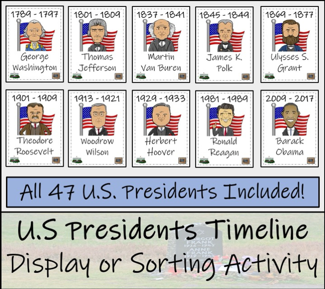 u-s-presidents-timeline-display-and-sorting-activity-amped-up-learning for Free Printable List Of U S Presidents U.S. Presidents Timeline Display and Sorting Activity - Amped Up Learning for Free Printable List Of U S Presidents
