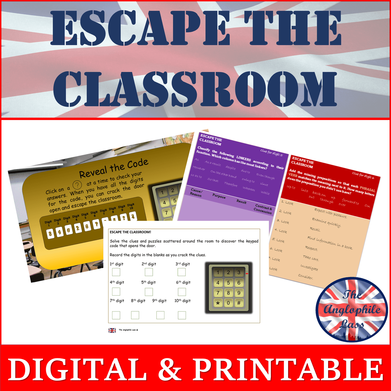 Escape the Classroom | Digital and Classroom Escape room | 
