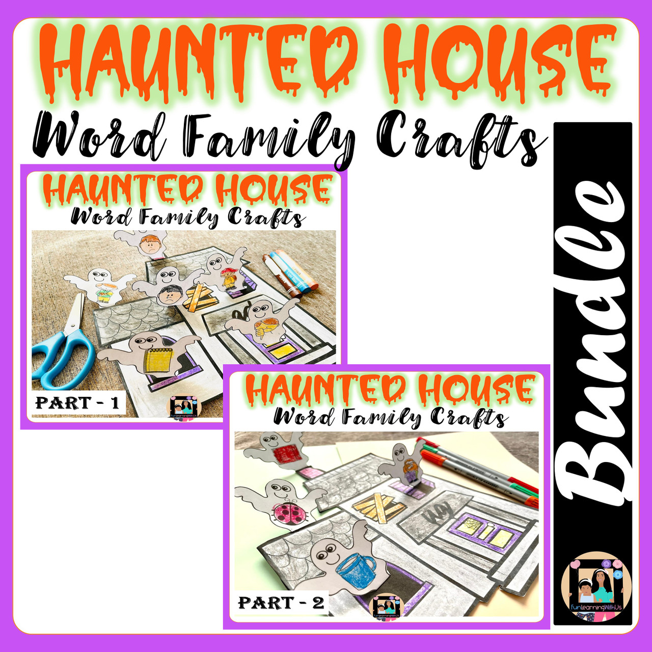 Haunted House Craft Bundle | Halloween word Family Crafts