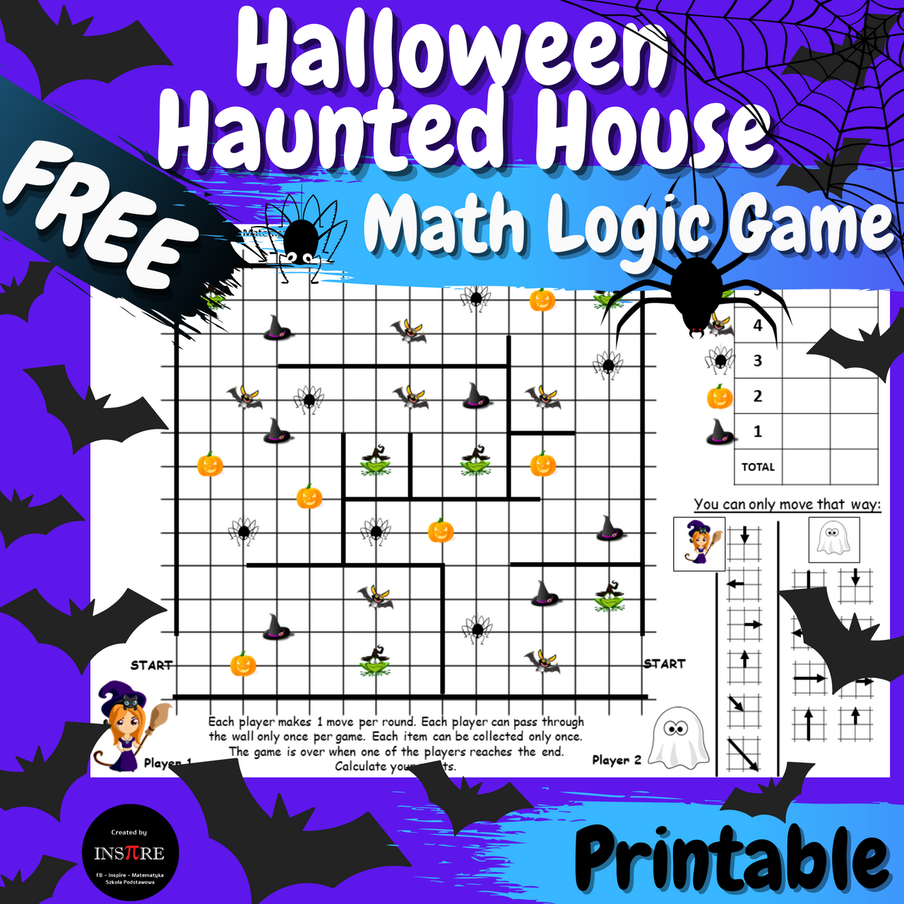 FREE Halloween Math Game Haunted House | Logic Game Brain Teasers Logic Puzzles