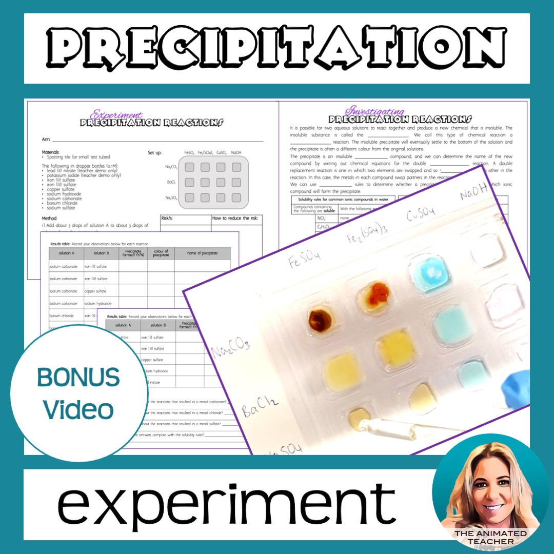 Precipitation reactions experiment