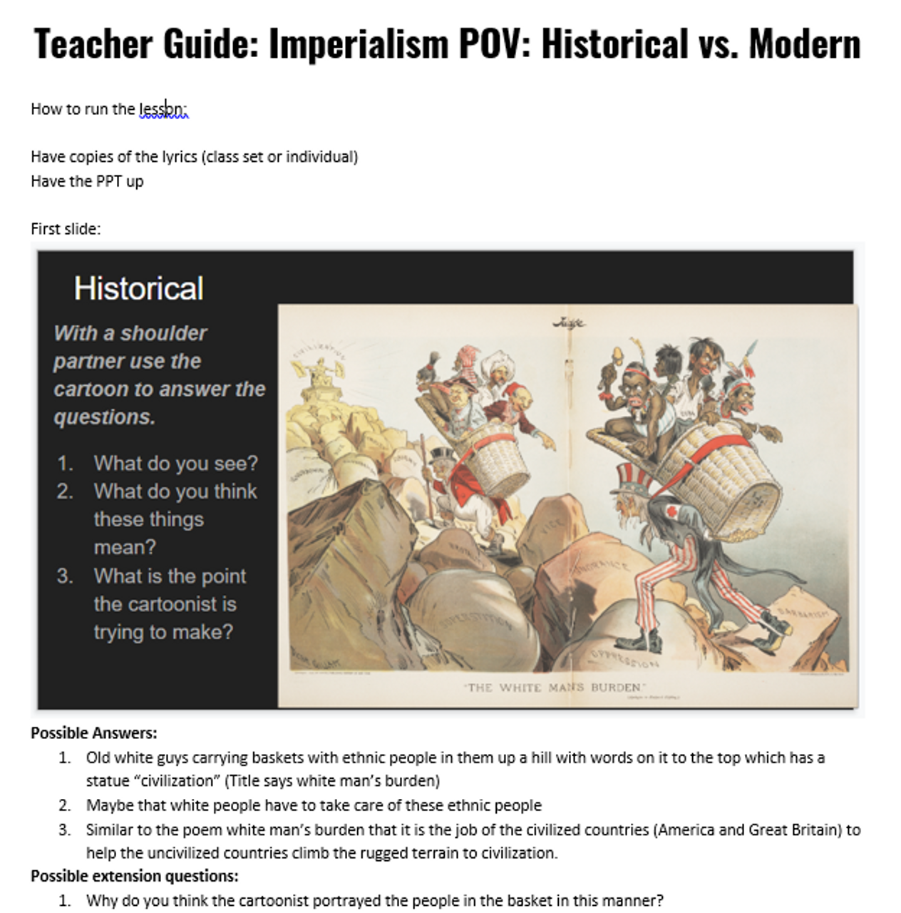 Imperialism POV: Historical vs. Modern