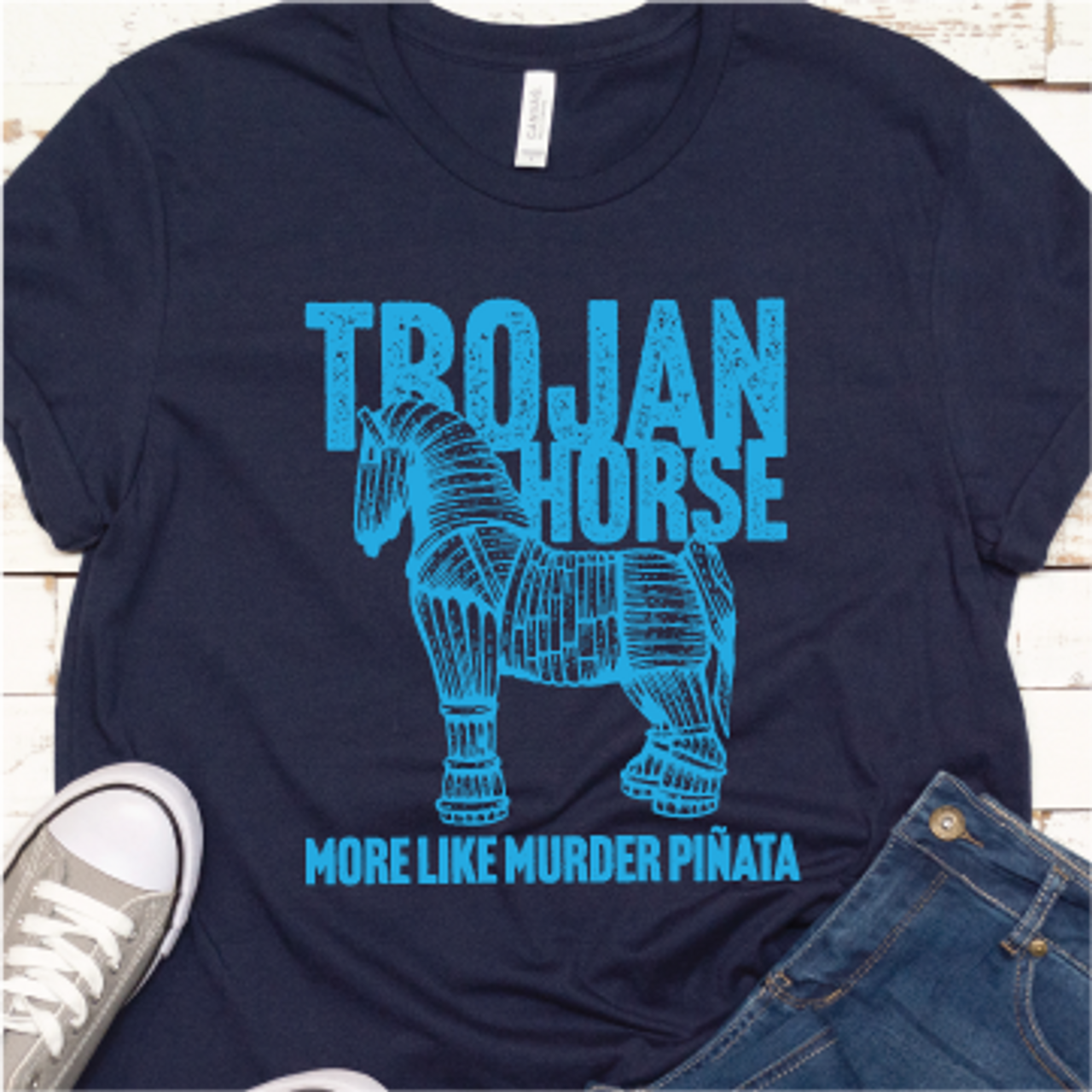"Trojan Horse...Murder Piñata" Crew Neck Shirt