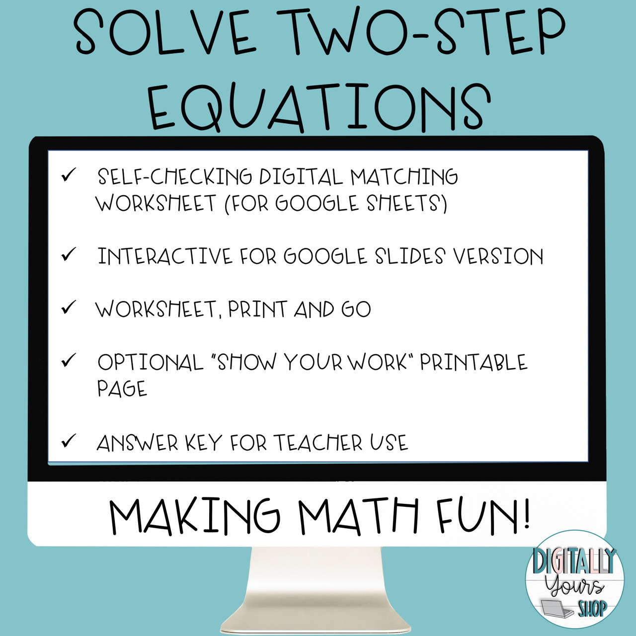 Solve Multiplication & Division Equations Matching (Print & Digital)