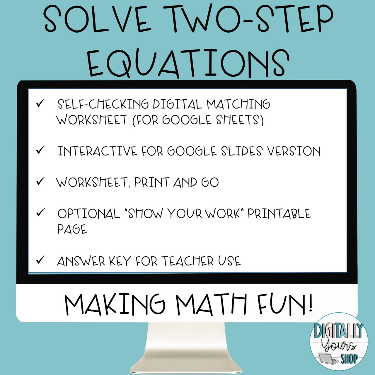 Solve Multiplication & Division Equations Matching (Print & Digital ...