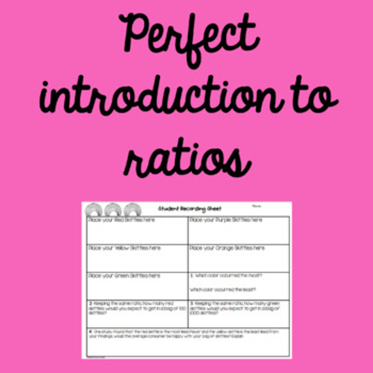 Introduction to Ratios Activity - Skittles Math