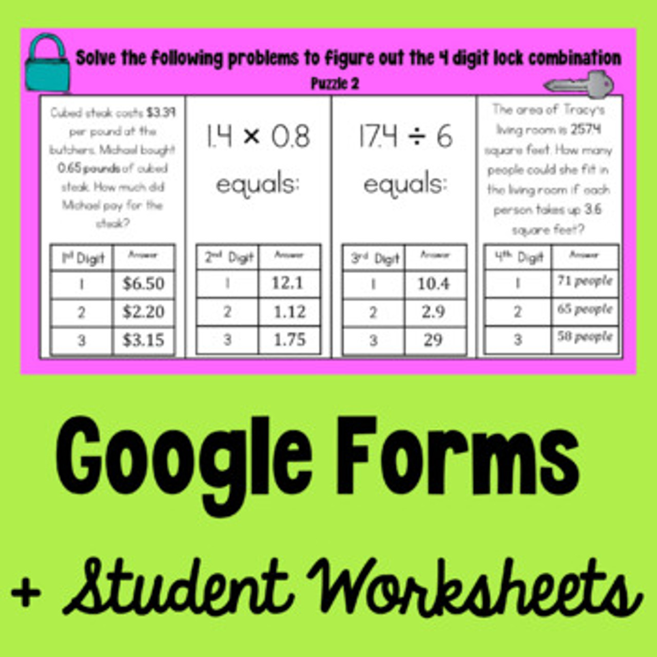 Multiplying and Dividing Decimals - Digital Escape Room Google Forms