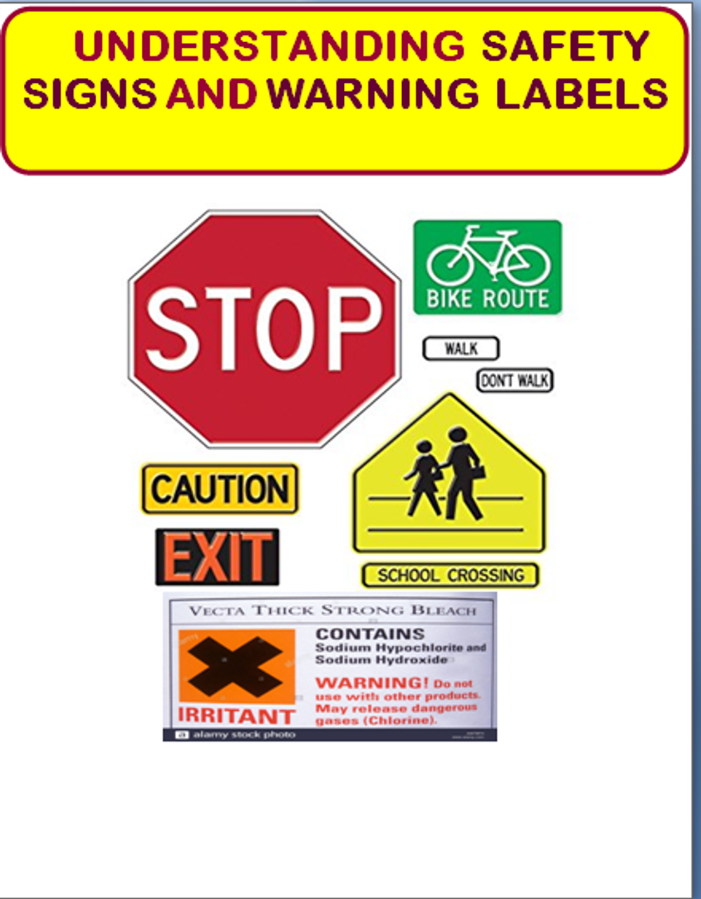 warning signs and symbols in school