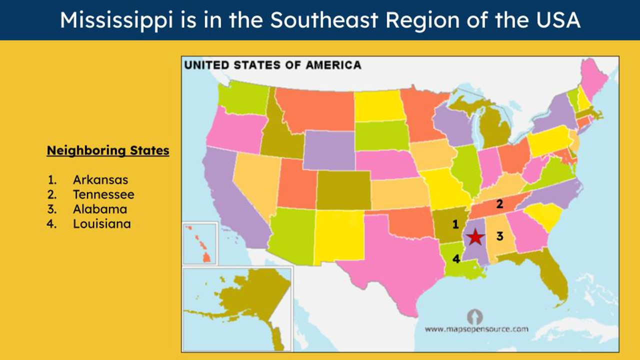 Mississippi (50 States and Capitals) Informational Text and Activities