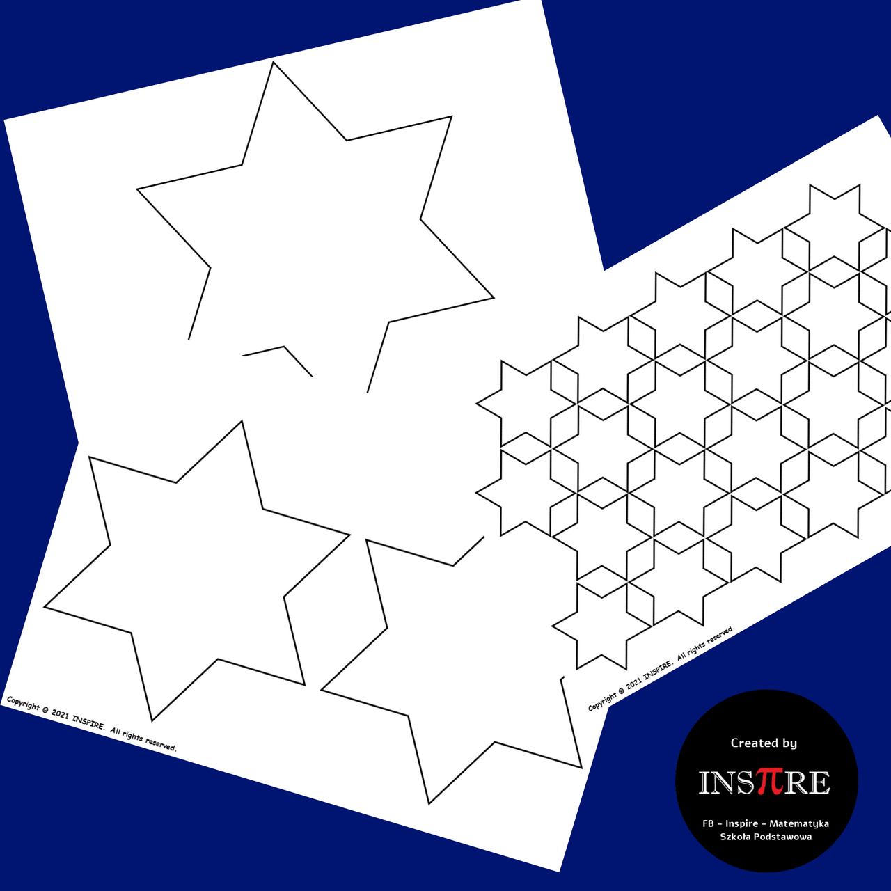 FREE New Years Resolutions Bulletin Board Stars Tessellation Math & Art Project