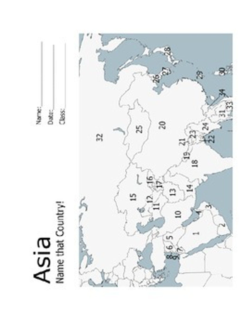 blank map of asia quiz