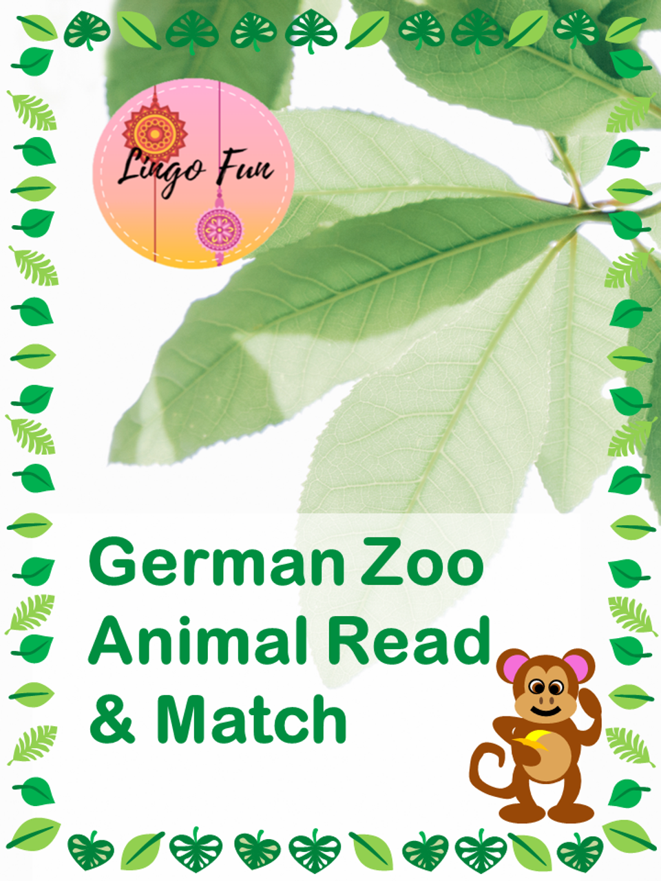 German Zoo Read and Match Worksheets