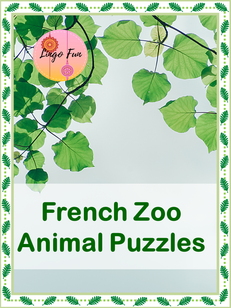 French Zoo Animal Puzzles