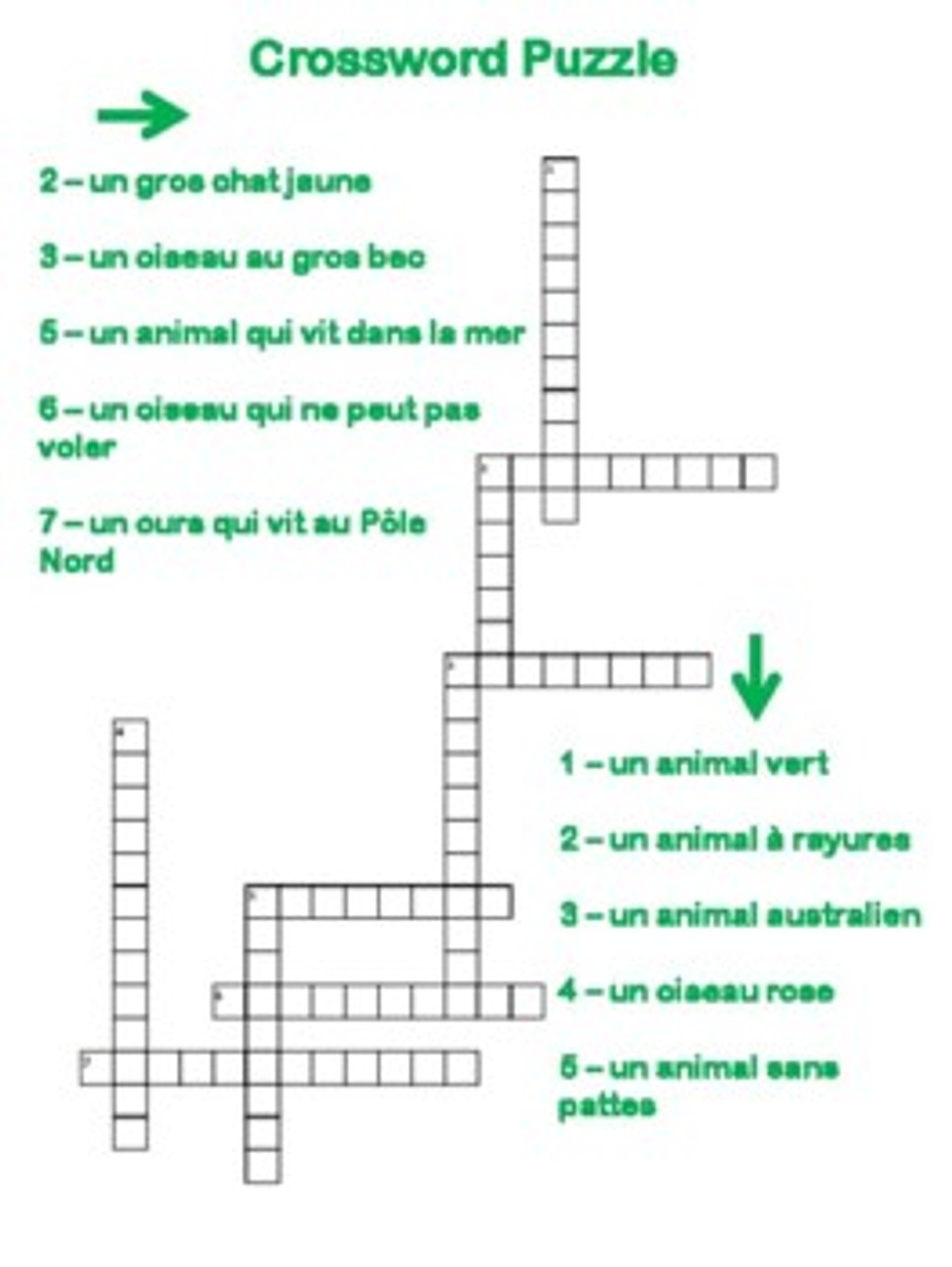 French Zoo Animal Puzzles