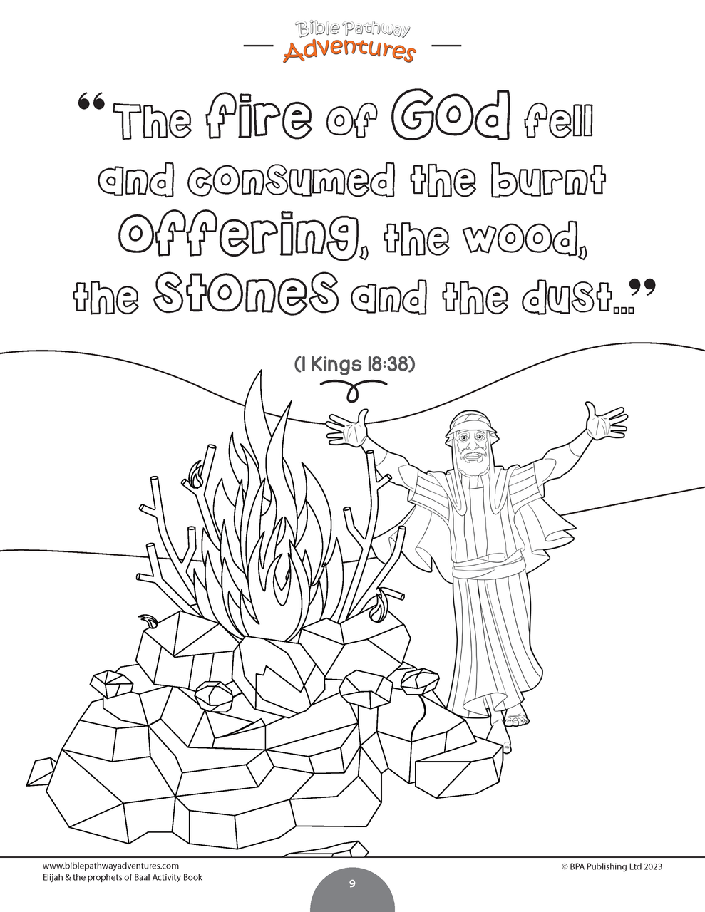 Coloring Page Elijah And The Prophets Of Baal