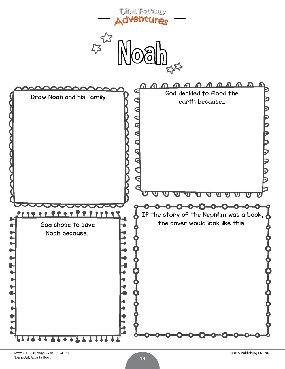 Noah's Ark Activity Book (kids ages 6-12)
