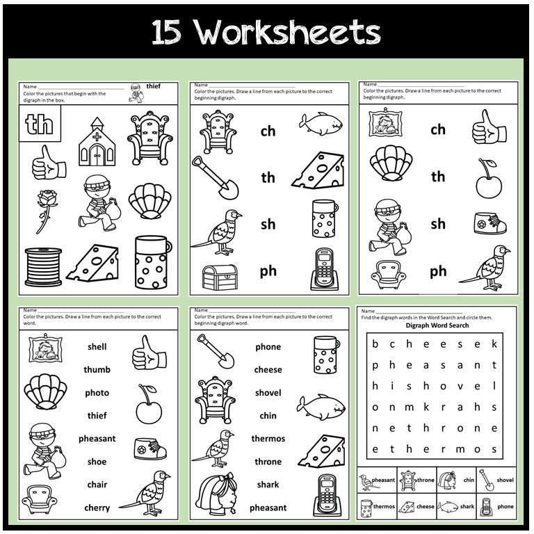 Beginning Digraph Worksheets