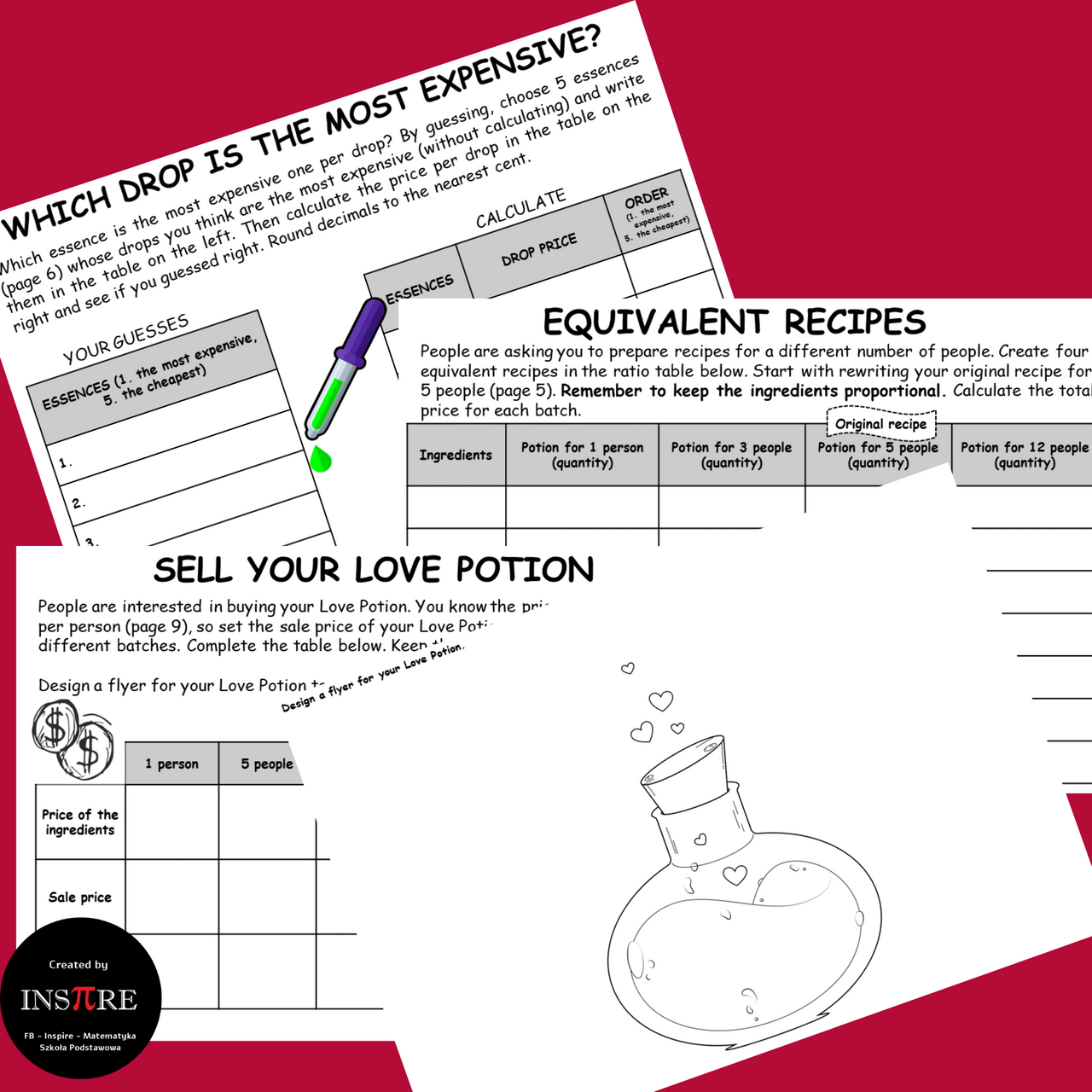 Ratios & Proportions Valentine’s Day Math Project Based Learning PBL Love Potion