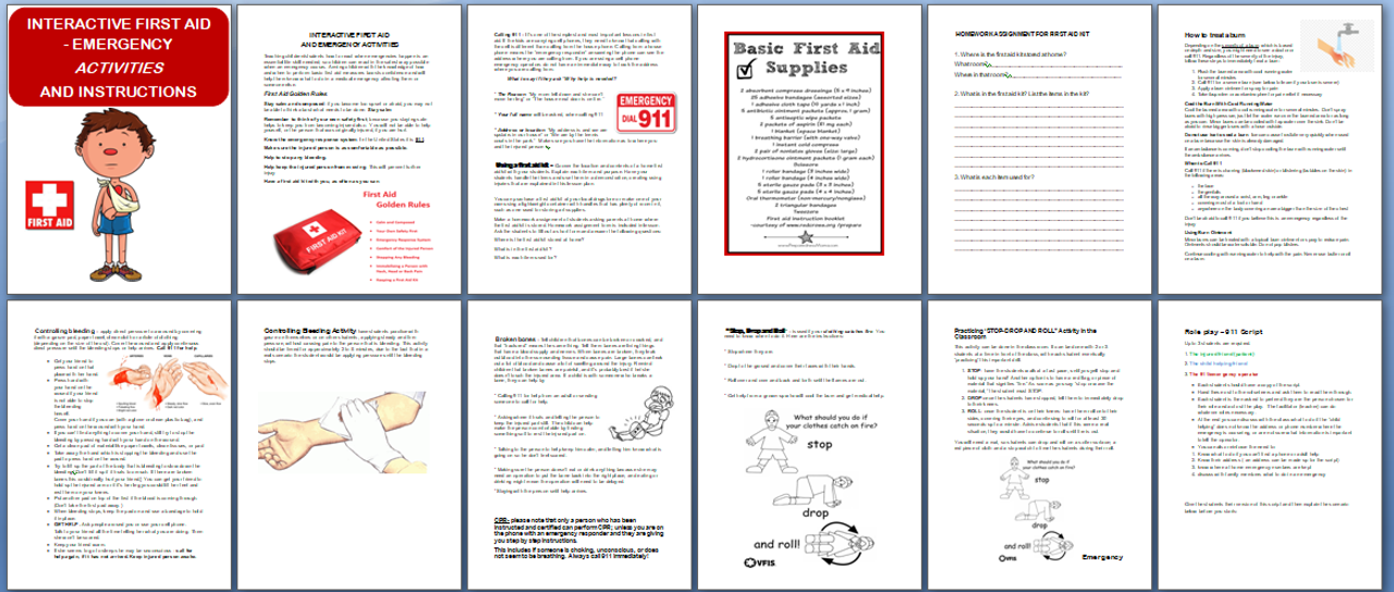 Download Interactive "First Aid/Emergency" Activities and Instructions - Amped Up Learning
