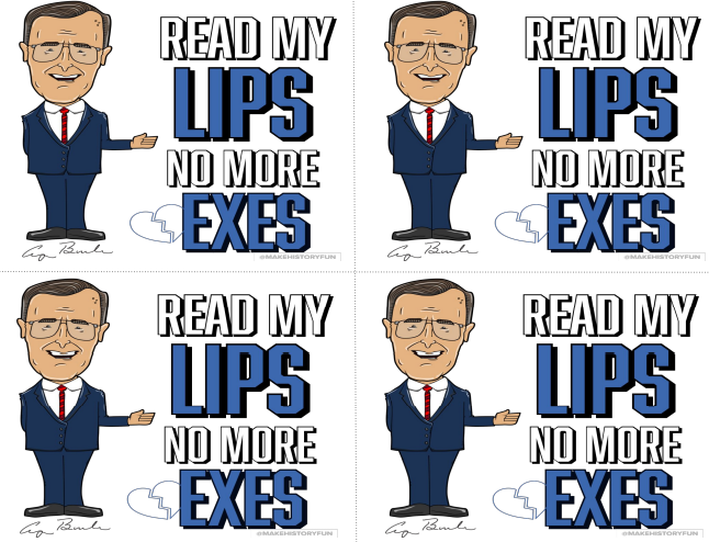 George bush read my lips no more exes valentine day card