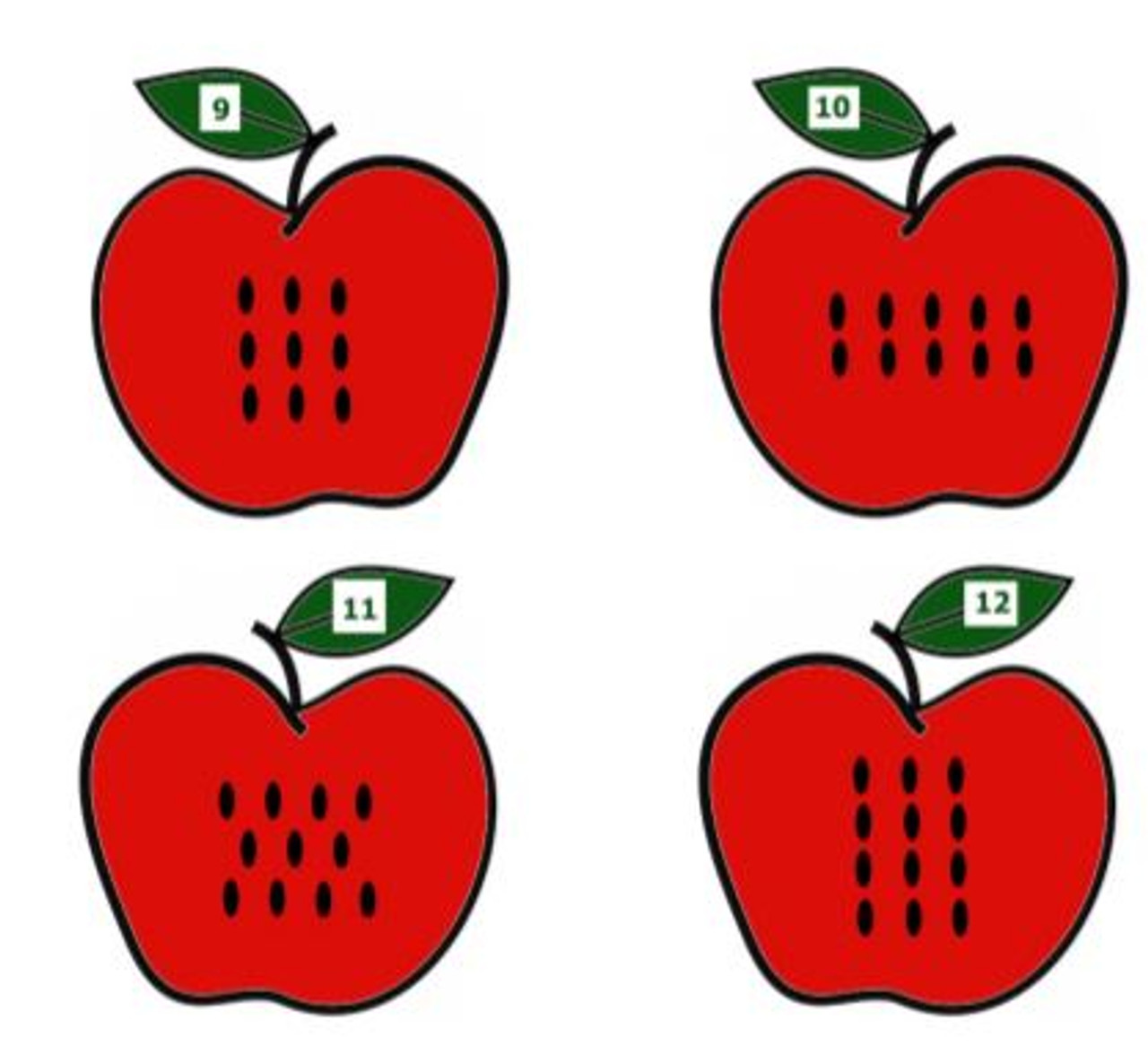 Apple Seeds Counting Cards