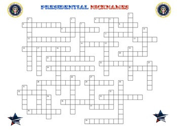 Hands on history-u.s. president and nicknames puzzle, crossword, and  flashcards