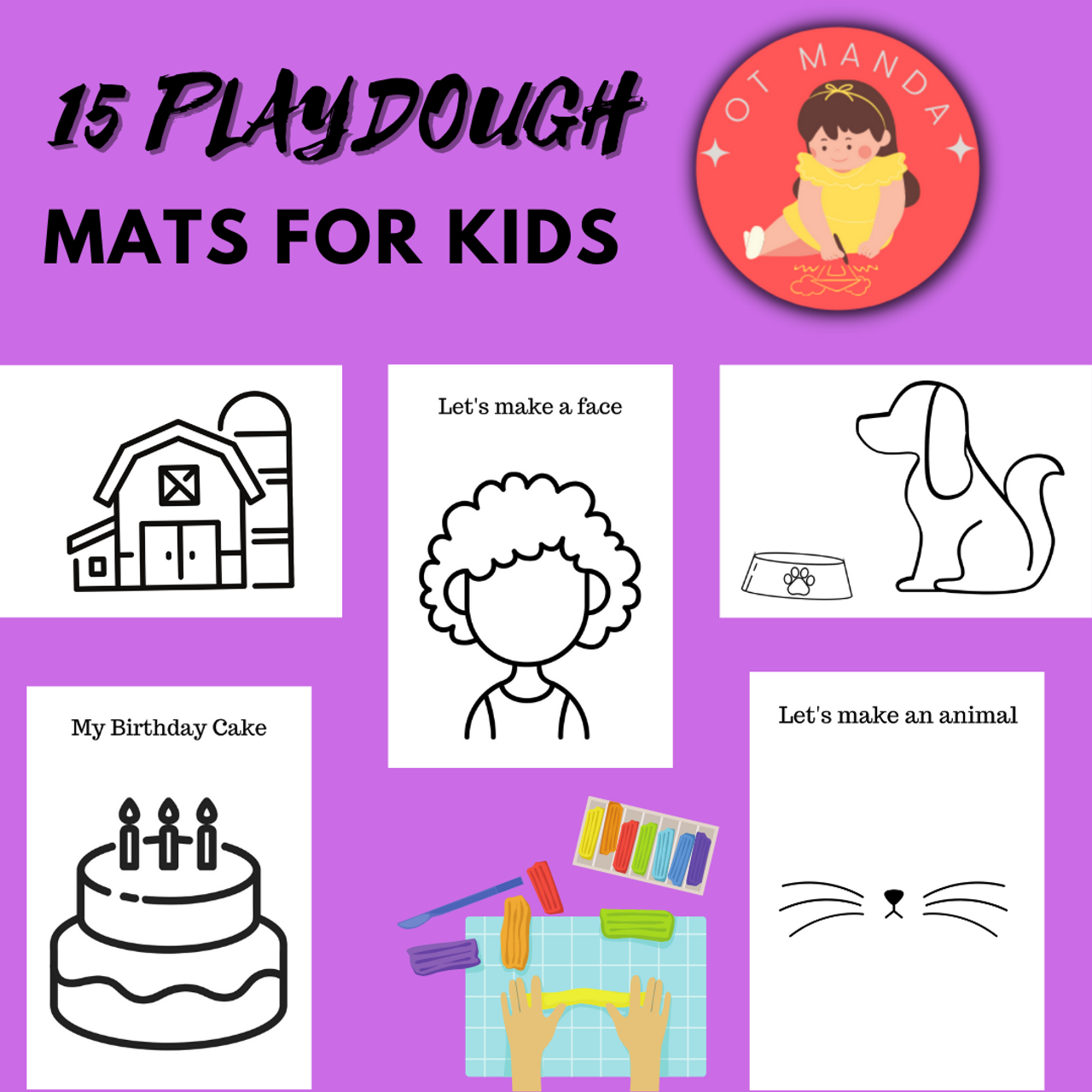 Playdough Mats for Fine Motor and Sensory Play, Early Intervention Therapy